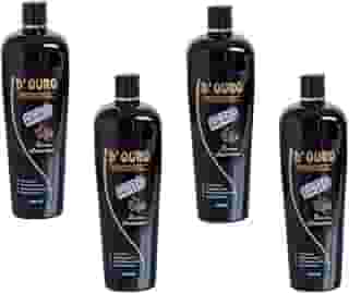 D’Ouro Escova Progressiva Afro 4×1000 ml – Kit escova progressiva para cabelos resistentes | brilho e maciez