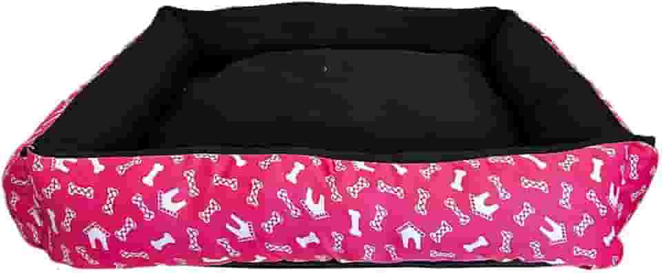 Cama Pet Lavável com Zíper Total e Fundo Impermeável - Caminha para Cachorro - Tecido Oxford e Espuma Soft ComfortPet (Rosa, Médio)