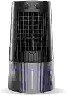 Symphony Climatizador de ar de torre pessoal Duet para casa e escritório com colmeia, soprador potente, rotação automática e baixo consumo de energia (6L, cinza)