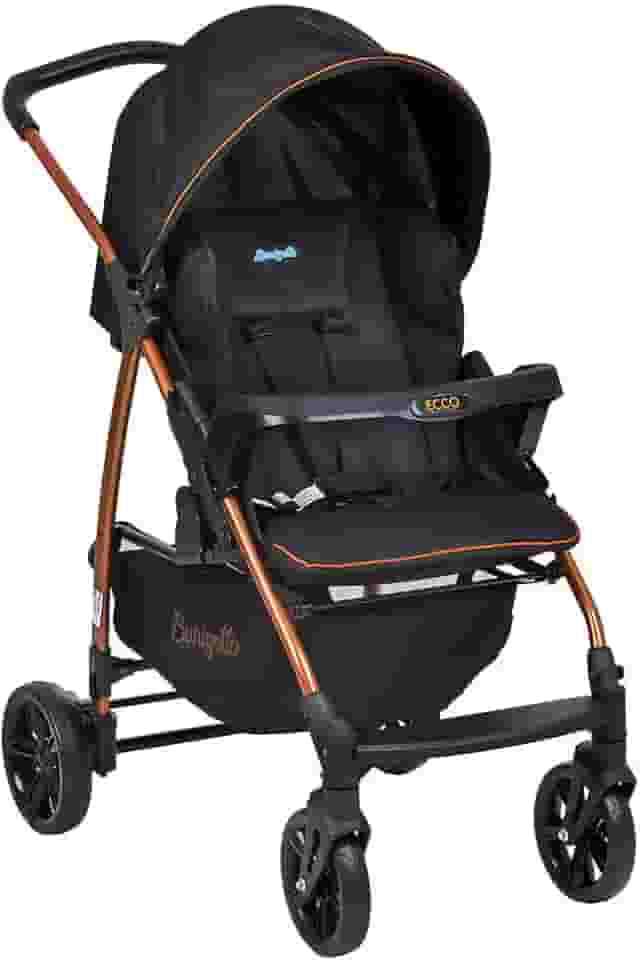 Burigotto Carrinho de Bebê com Bebê Conforto Ecco, Até 15 kg, Preto e Cobre