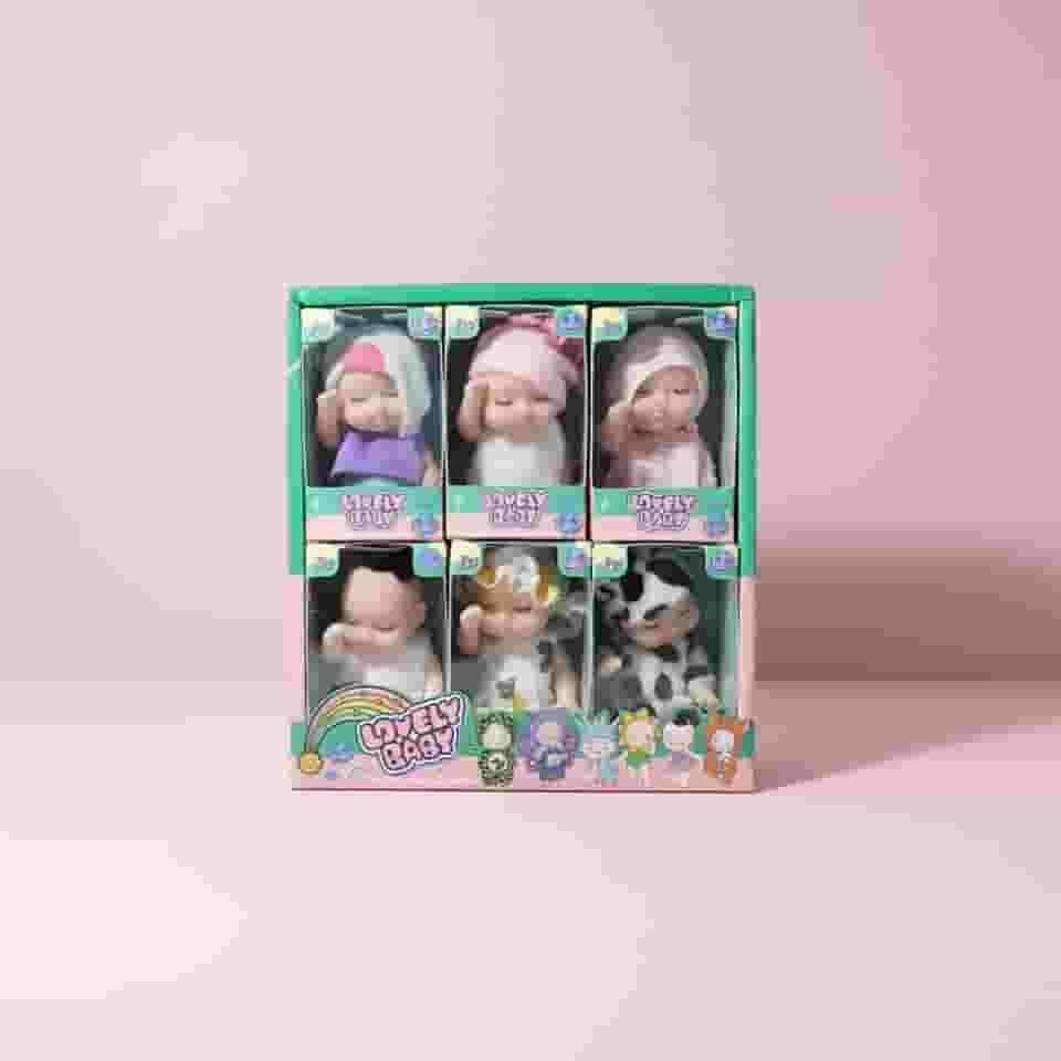 Lovely Baby Mini Boneca Bebê Reborn, Vinil Macio, Roupas Coloridas, Pintada à Mão, Brinquedo Realista para Coleção e Diversão