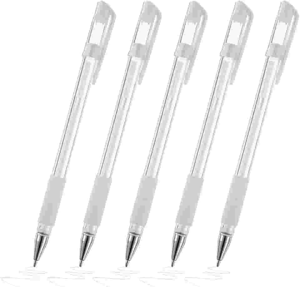 Kit Canetas Gel Branca para Delinear e Designer de Sobrancelhas, Maquiagem Longa Duração, Delineador Lábios E Branc (White-5Unidades)