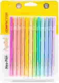 Caneta Hidrocor Compactor Neo Pen Gigante Estojo 012 Cores Pastel