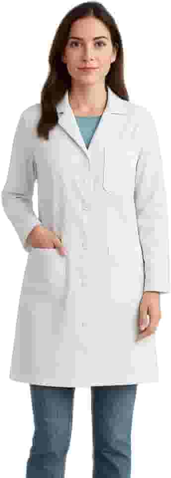 Jaleco Feminino Oxford Profissional Acinturado com Botões 3 bolsos frontais