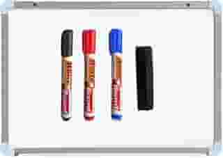 Lousa Quadro Branco com Kit Completo – Apagador e 3 Canetas (70x50)
