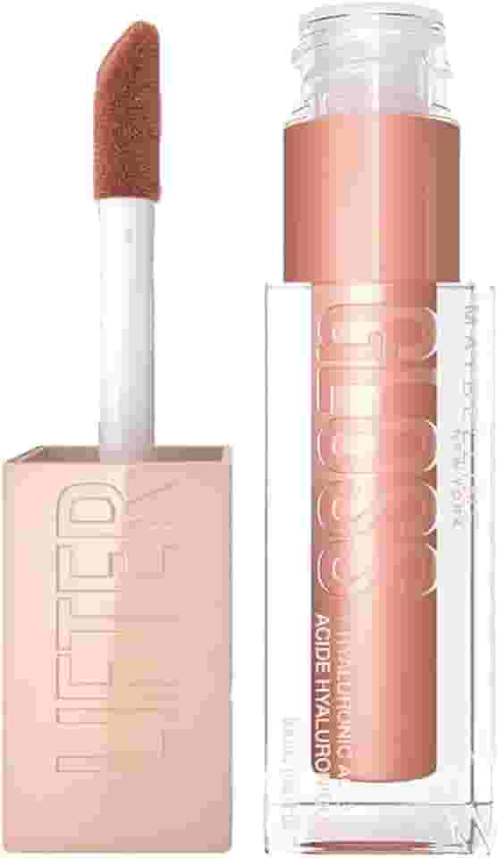 Maybelline NY Lip Lifter Gloss Brilho Labial com Ácido Hialurônico, Promove Lábios Volumosos, Hidratados e Cheios de Brilho, Aplicador XL para Make Glow, Cor Stone, 5.4ml