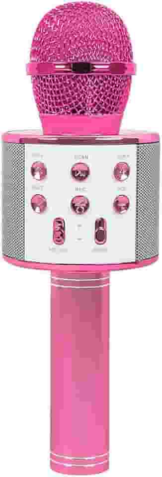 WS-858 Microfone de karaokê sem fio portátil, Player de karaokê portátil para celular Alto-falante HIFI Bluetooth embutido, Selfie 3-em-1 bateria de lítio recarregável Karaokê KTV MIC