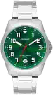 Relógio Masculino Orient Aço Inoxidável Prata Mostrador Verde Analógico Resistente a Água Original MBSS1154 E2SX