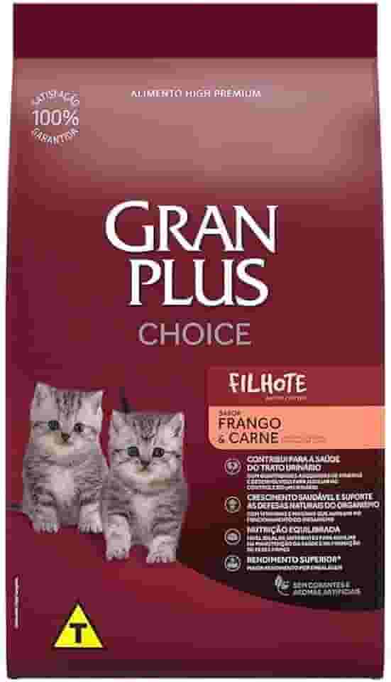 Gran Plus Ração Choice Para Gatos Filhotes Sabor Frango E Carne 10 1Kg