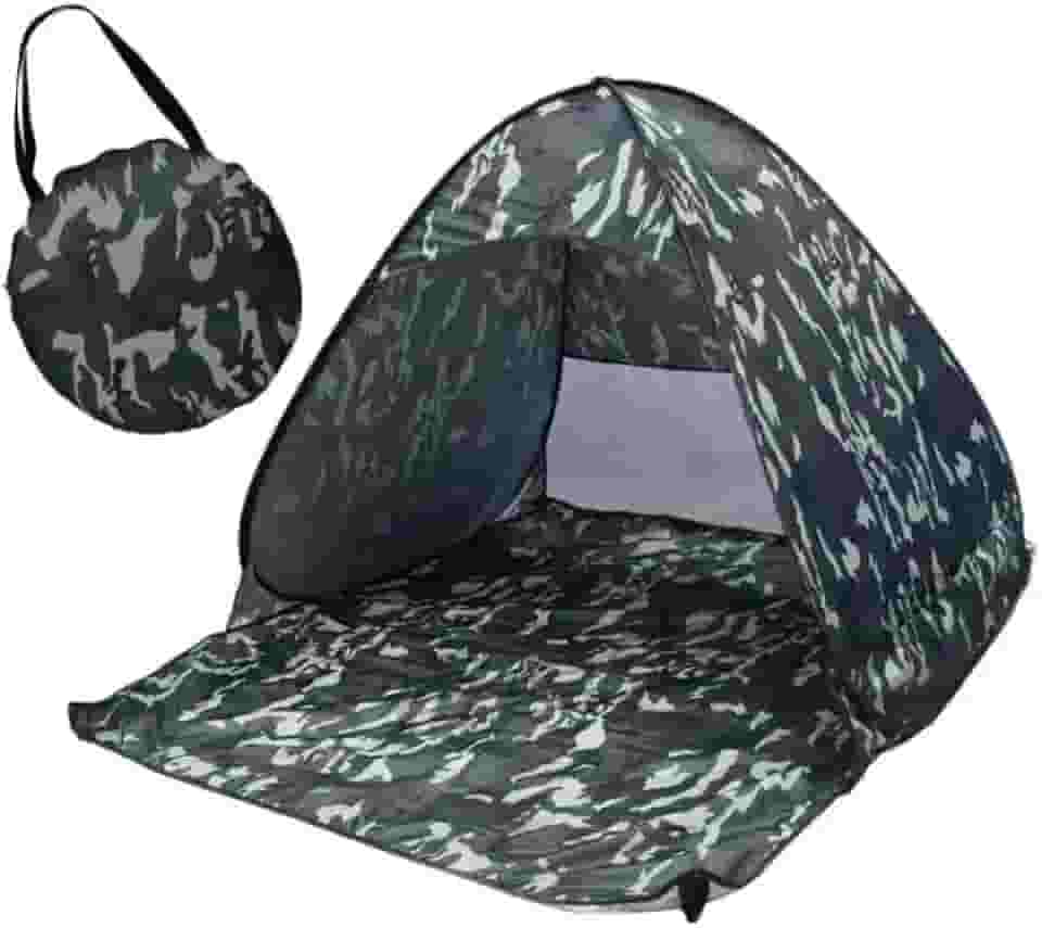 Barraca de Praia Automática Pop Up UV50+ 200x165x130cm Tenda Portátil com Proteção Solar para Camping e Praia