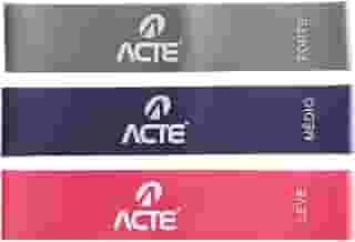 Acte, Kit com 3 Faixas Elásticas Mini Band T71 Com Intensidades Leve Médio e Forte, Diversas Cores