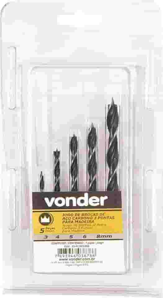Vonder, Jogo De Brocas 3 Pontas Com 5 Peças, De 3 Mm A 8 Mm.