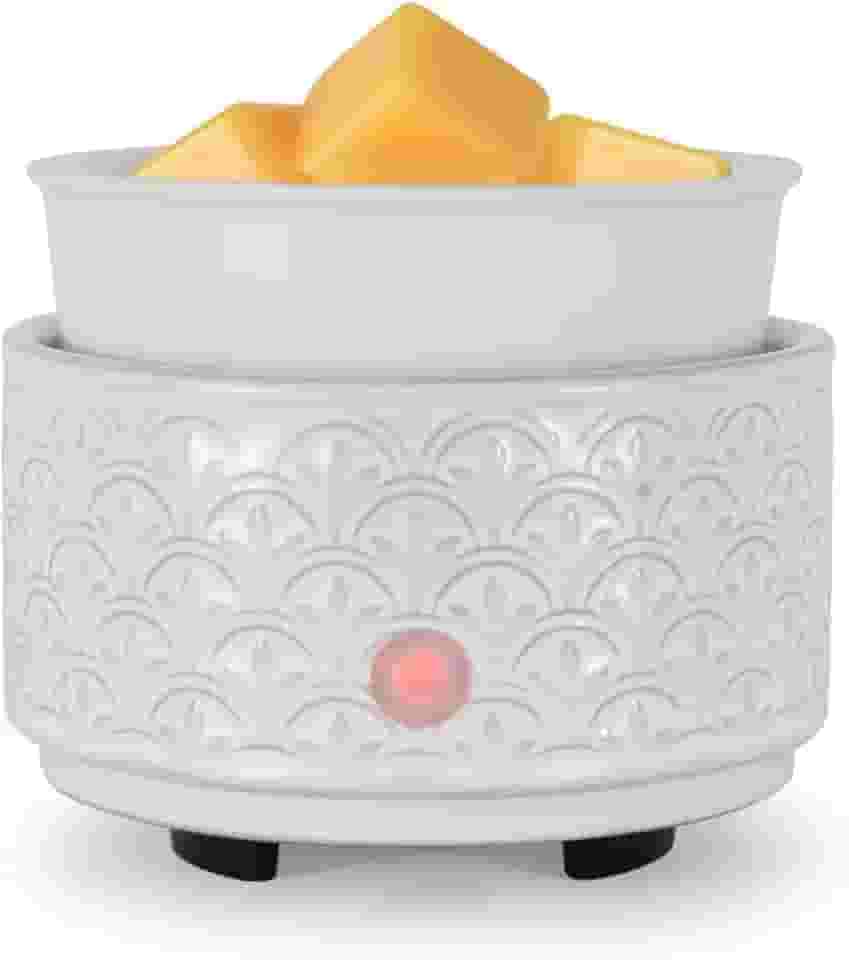 kobodon Aquecedor de cera de cerâmica derretida - Aquecedor elétrico de cera 3 em 1 - Queimador de vela com fragrância para tortas de cera perfumadas e óleos essenciais - A cera derrete como presente