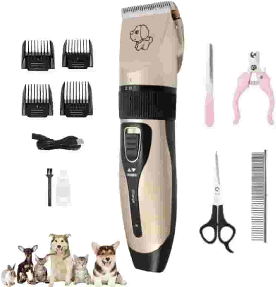 Máquina De Tosa Pets sem fio para Cachorros Gatos com Lâminas Precisas e com Altura Ajustável - Maquininha Profissional de Tosar e Recarregavel Bivolt 110V/220V Acompanha Acessórios - Linha Premium