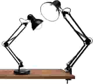 Luminária Articulada De Mesa Com Base Abajur Estudo Trabalho Tipo Pixar (Preta)