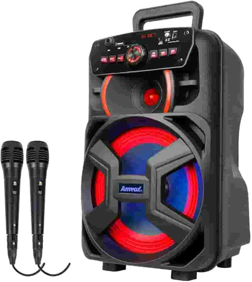 Caixa De Som Portátil BT Amvox ACA 221 Gigante II Com 02 Microfones