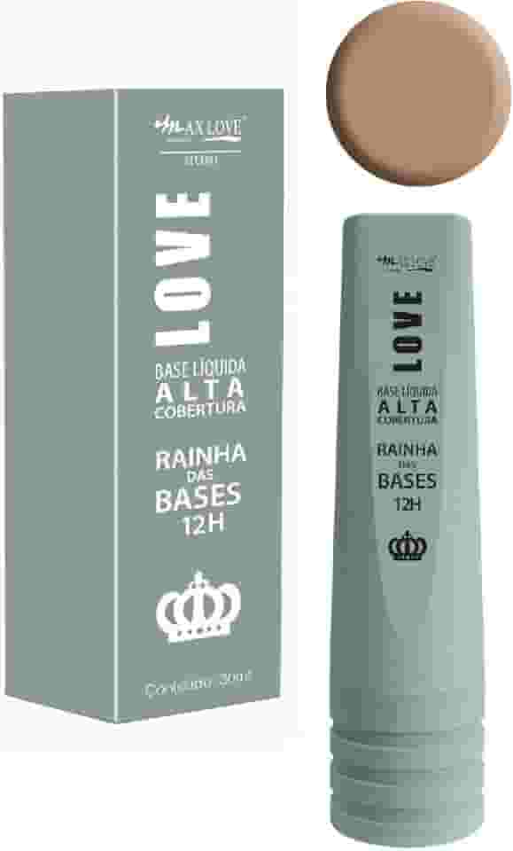 Base Líquida Max Love Rainha Das Bases - Alta Cobertura, Efeito Matte, 12 Horas de Duração, Cor 606 - Cobre TUDO!