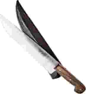 Faca Artesanal Rústica FACAS FR 10' em Aço Carbono com Bainha de Couro – Ideal para Churrasco, Cozinha Gourmet e Aventuras ao Ar Livre – Durabilidade e Precisão Profissional​