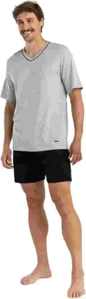 Pijama Curto Masculino Mash 100% Algodão Respirável Gola V