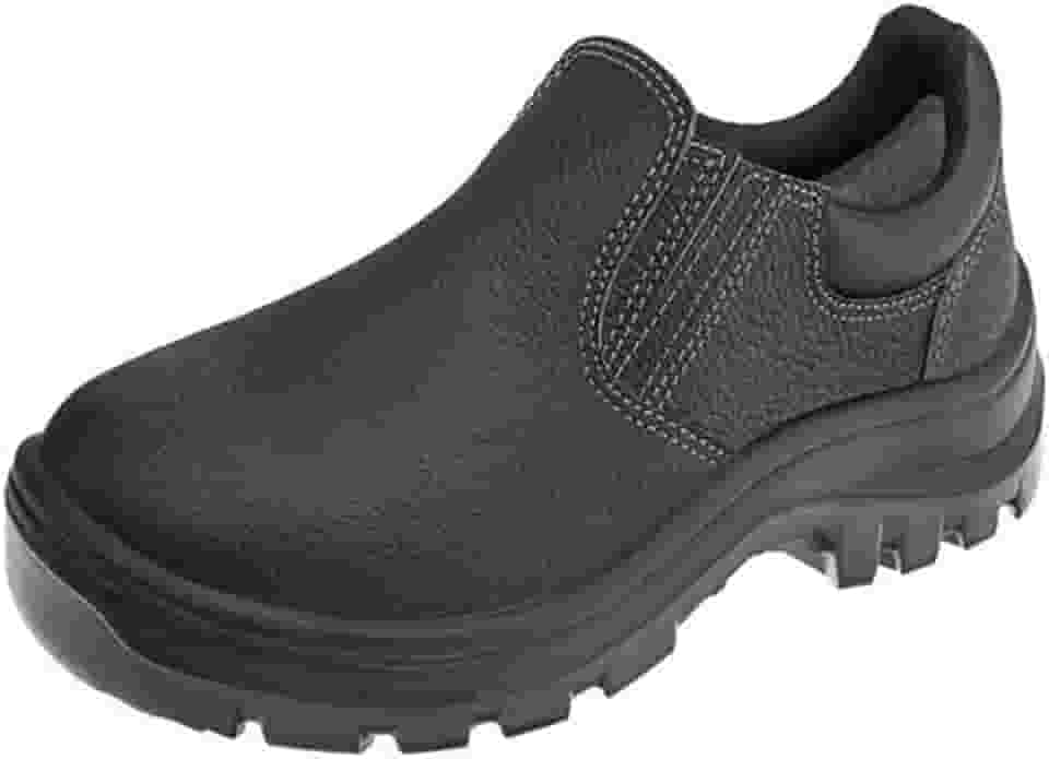 Sapato botina Segurança Ocupacional EPI Vulcaflex Marluvas 10vt48 cabedal em couro Bico PVC e solado Bidensidade