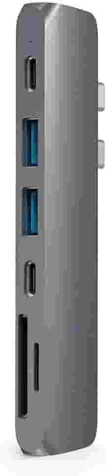 Satechi Adaptador Pro Hub Tipo-C com USB-C PD (40 Gbps), HDMI 4K, Dados USB-C, Leitor de cartões SD/Micro, USB 3.0 - Para M2/ M1 MacBook Pro/Air (Cinza Espacial)