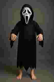 Fantasia Infantil Panico Capa Capuz Amostradinho Criança Halloween Vestido Roupa