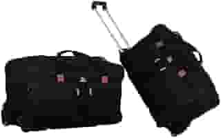 Sacola Bolsa Mala De Viagem Média Com Rodinhas Bordo 10k (Preto)