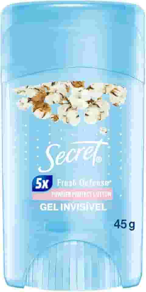 Secret Desodorante Antitranspirante em Gel Invisible Powder Protect Cotton 45 g