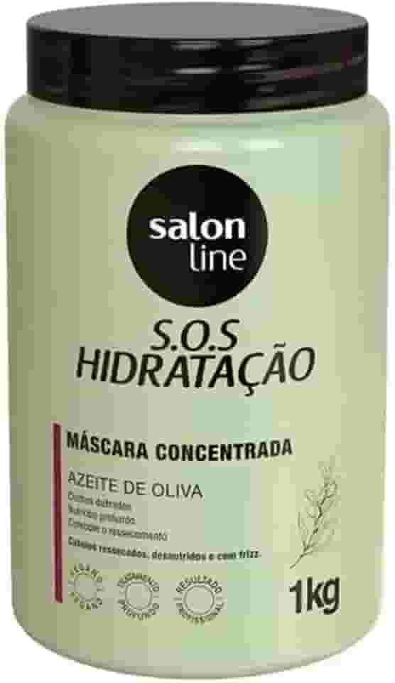 Salon Line, Máscara Capilar, SOS Hidratação, Azeite de Oliva, Vegana - Cabelos Cacheados e Crespos, 1 Kg