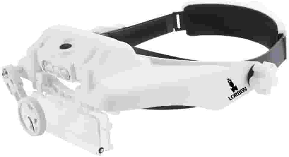 Lupa Cabeça 6 lentes 3 Leds Estética leitura eletrônica Lorben GT870