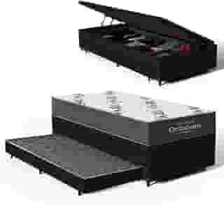 Bicama Box Baú Solteiro com Colchão de Espuma D33 Ortobom Airtech 100 + Auxiliar Unique 88cm (Preto)