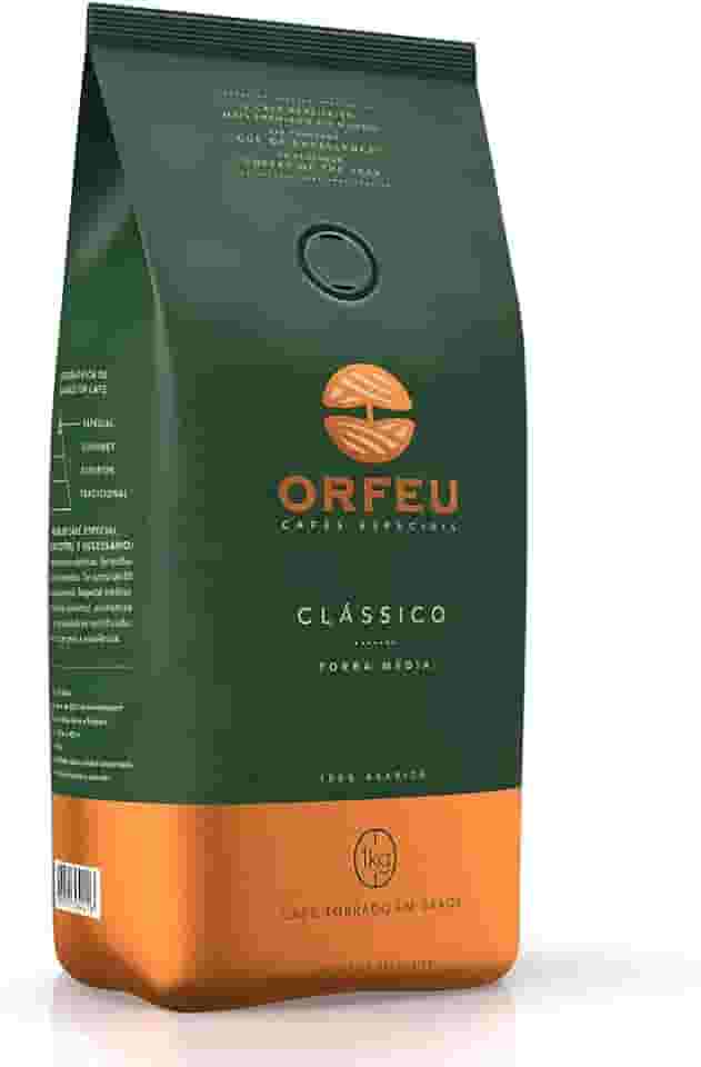 Orfeu Café Clássico em Grãos, 100% Arabica, Torra Média, 1kg