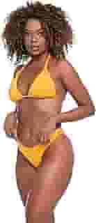 Conjunto de Biquini Feminino Liso Asa Delta Bojo Removível Calcinha Modeladora Moda Praia Piscina Natação