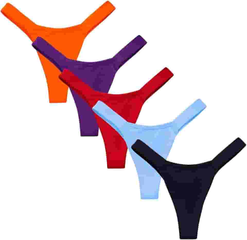 Kit 5 Calcinha Fio Dental Duplo Em Poliamida Lingerie Confortável Feminino Luxo Moda Intima