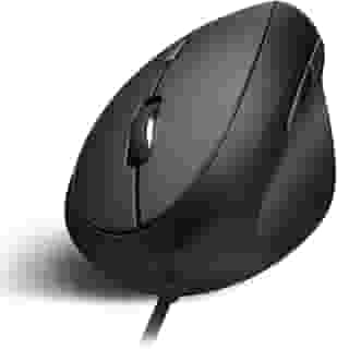 Perixx PERIMICE-519 Mouse vertical ergonômico com fio - design pequeno portátil - 105 x 67 x 58 mm - destro, preto