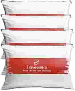 Kit 4 Travesseiro Antialérgico Percal 180 Fios Ecoplumas Fibra Siliconada Macio Lavável 50x70x14cm BF Colchões
