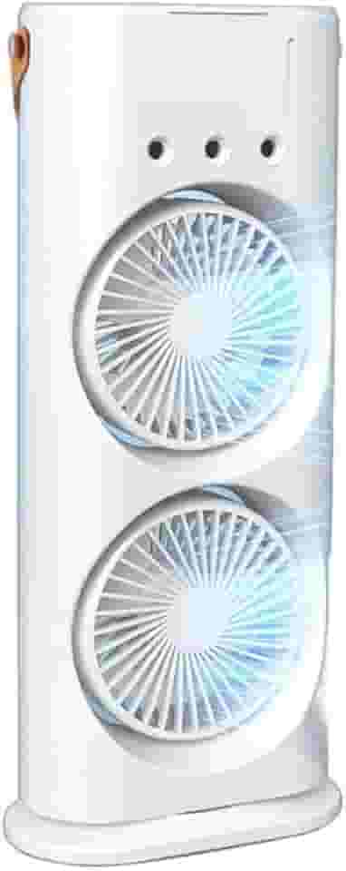 Mini Climatizador de Ar Portátil, 3 em 1 Umidificador e Purificador, LED Duplo Reservatório 280ml, USB 10W, Controle de Velocidade, 37x16.5x7.5cm