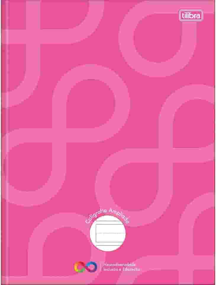 Tilibra - Caderno de Caligrafia Pauta Ampliada Brochura Capa Dura Tilibra Neuro 40 Folhas - Capa Rosa