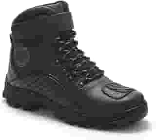 Bota Motociclista Masculina Militar Em Couro Legítimo Palmilha PU Gel Confortável Sola Borracha Antiderrapante Costurada 360°