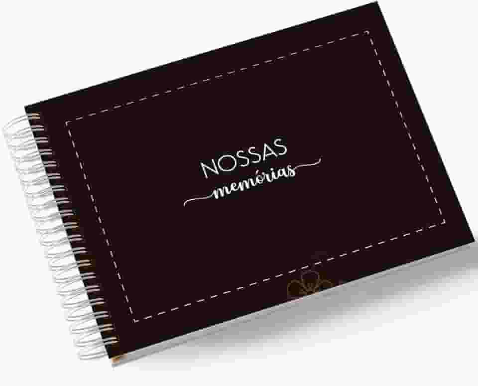 Álbum de Fotos Scrapbook papel Kraft 15x21cm 25 folhas Minhas Memórias