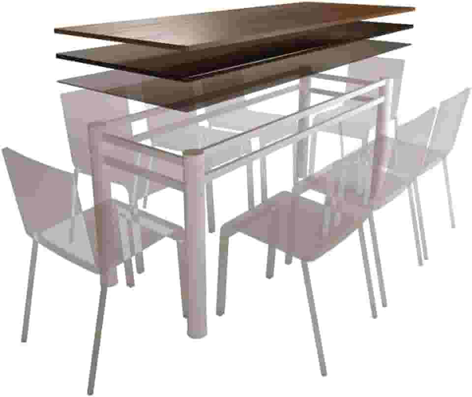 Base Para Mesa De Vidro Jantar 8 Lugares Branca Retangular