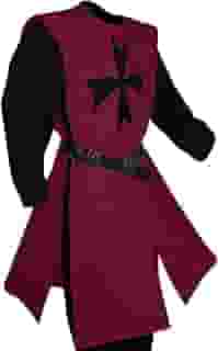 Gafeng Fantasia masculina Renascentista Cavaleiros Templários Cruzado Túnica Medieval LARP Halloween Roupas de duas peças para adultos