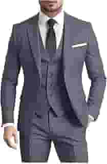 Terno masculino 3 peças slim fit formal negócios casamento 2 botões blazer colete conjunto calça smoking