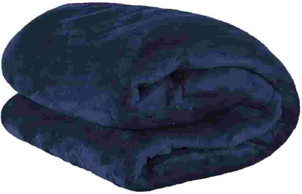 Cobertor Casal Manta Microfibra Fleece 01 Peça Marinho