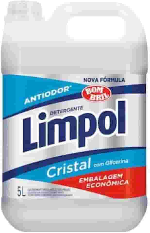 Limpol Detergente Cristal Antiodor com Glicerina, Embalagem Econômica, 5 Litros