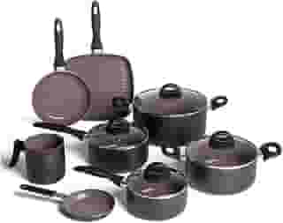 Brinox - Jogo de Panelas 8 Peças Ceramic Life Smart Plus - Preto