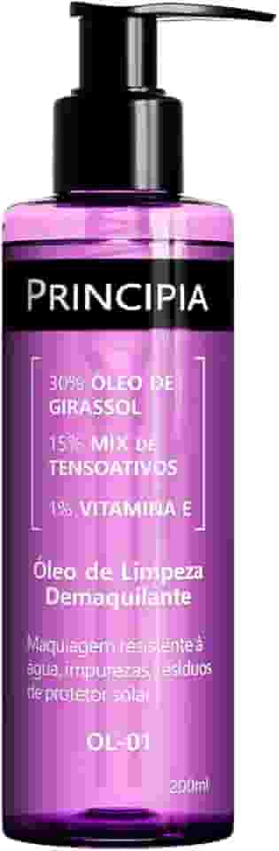 PRINCIPIA, Óleo de Limpeza Demaquilante Facial 30% Óleo de Girassol + 1% Vitamina E OL-01 200 ml
