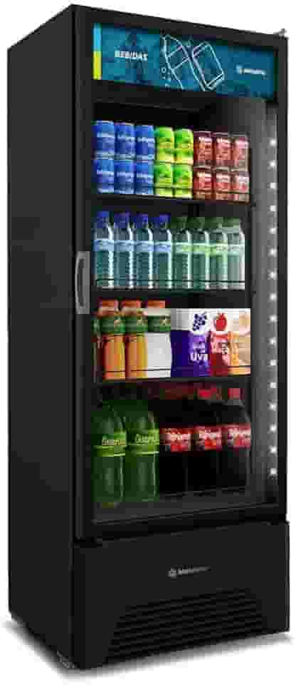 Refrigerador Expositor Vertical Metalfrio All Black Optima 577 Litros Vb52ah 220v