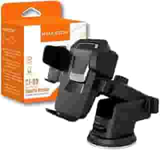 Suporte Veicular Carro Universal para Celular GPS Ventosa Gruda Painel Vidro Carro Ajustável 360 Smartphone Fixação Segura Estável Trava Automática Anti Queda Waze Uber