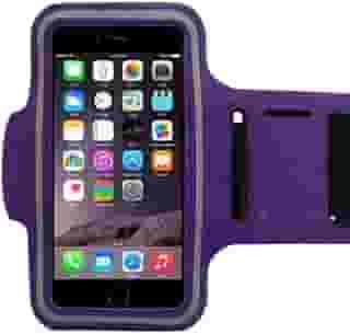 Bracadeira Porta Celular para Corrida com Suporte Ajustável Tela Toque Sensivel e Compartimento para Chave Alça Confortavel para o Braco (Roxo)